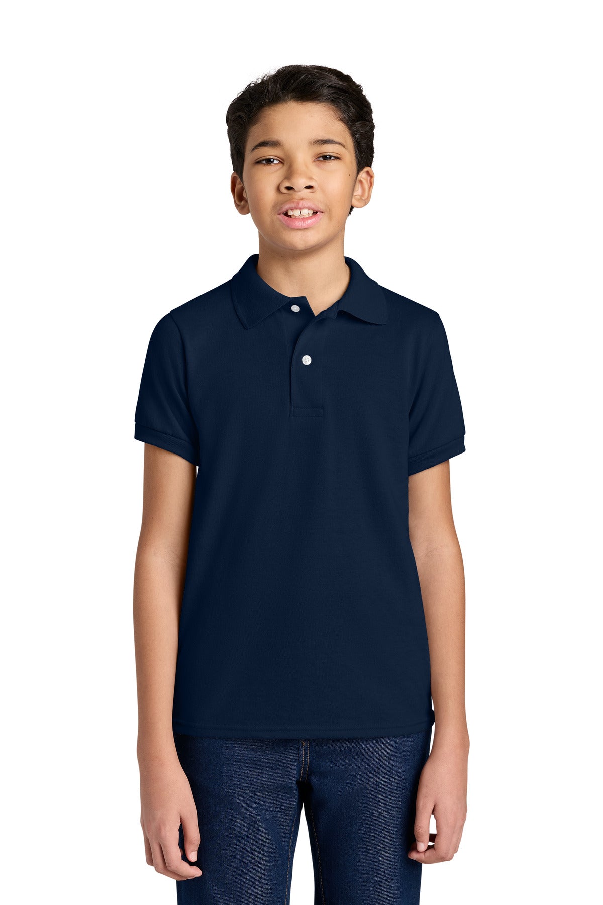 Jerzees Youth Dri-Power Sport Shirt 437B in J. Navy