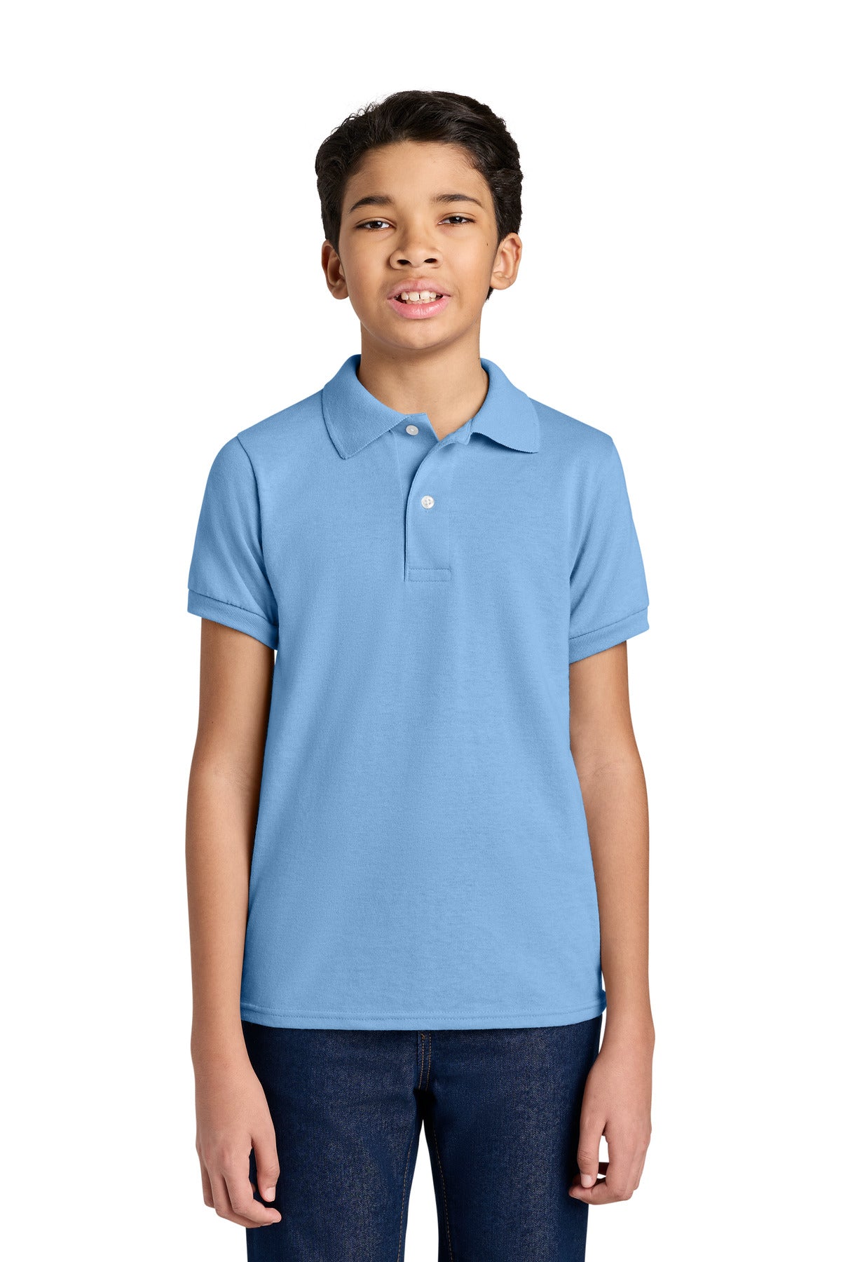 Jerzees Youth Dri-Power Sport Shirt 437B in Light Blue
