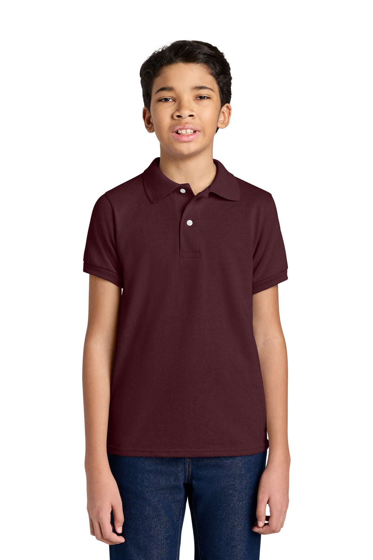 Jerzees Youth Dri-Power Sport Shirt 437B in Maroon