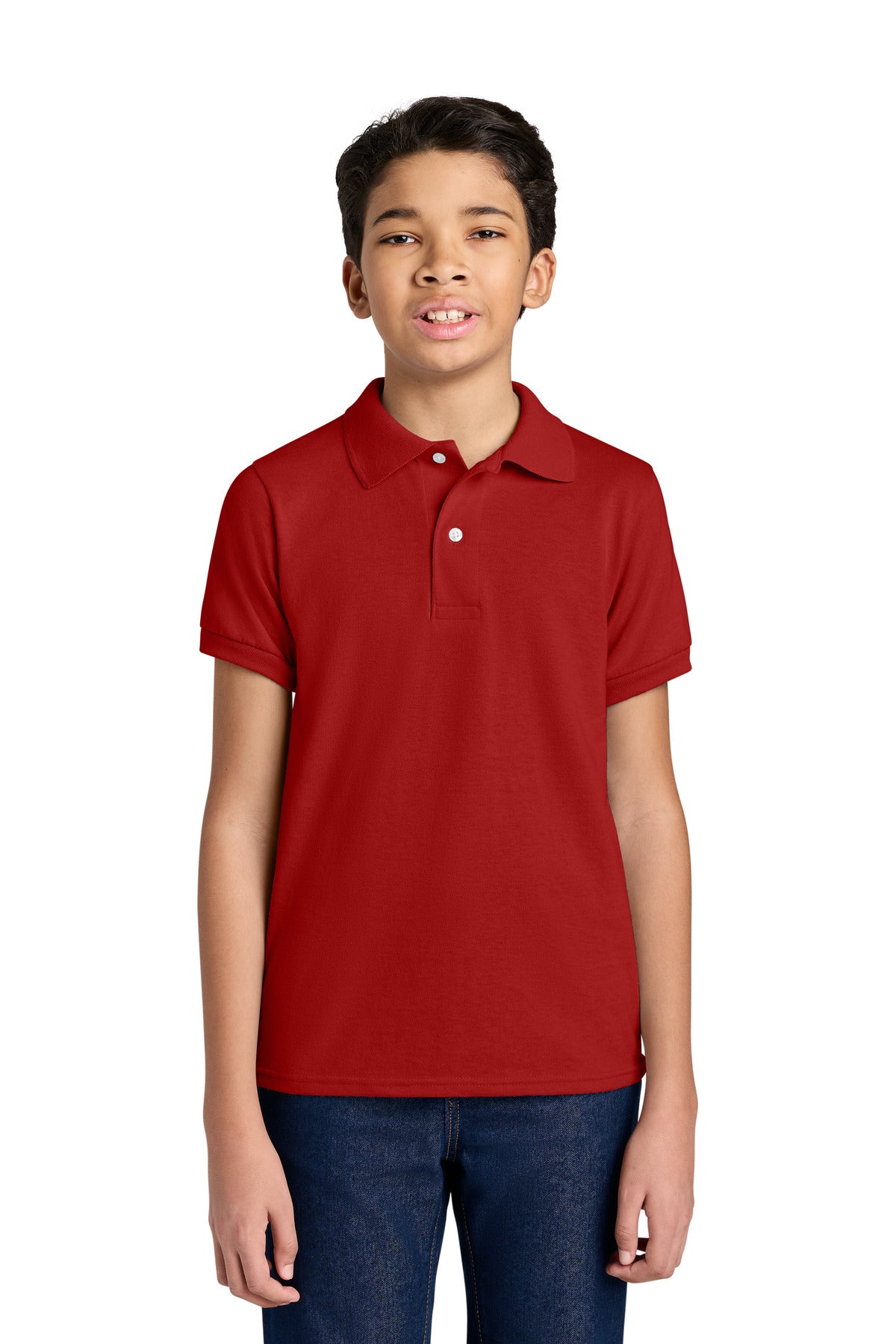 Jerzees Youth Dri-Power Sport Shirt 437B in True Red