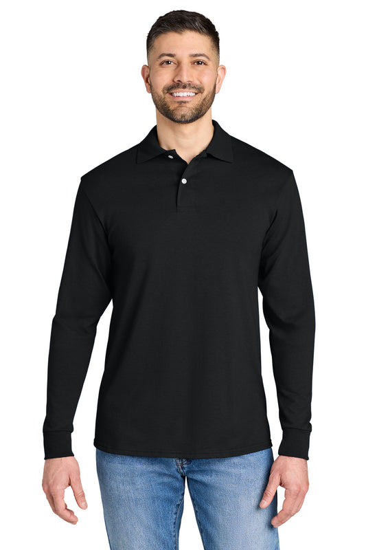 Jerzees Dri-Power Long Sleeve Sport Shirt 437LS in Black