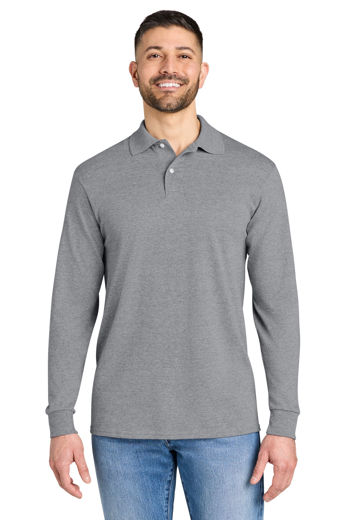Jerzees Dri-Power Long Sleeve Sport Shirt 437LS in Oxford