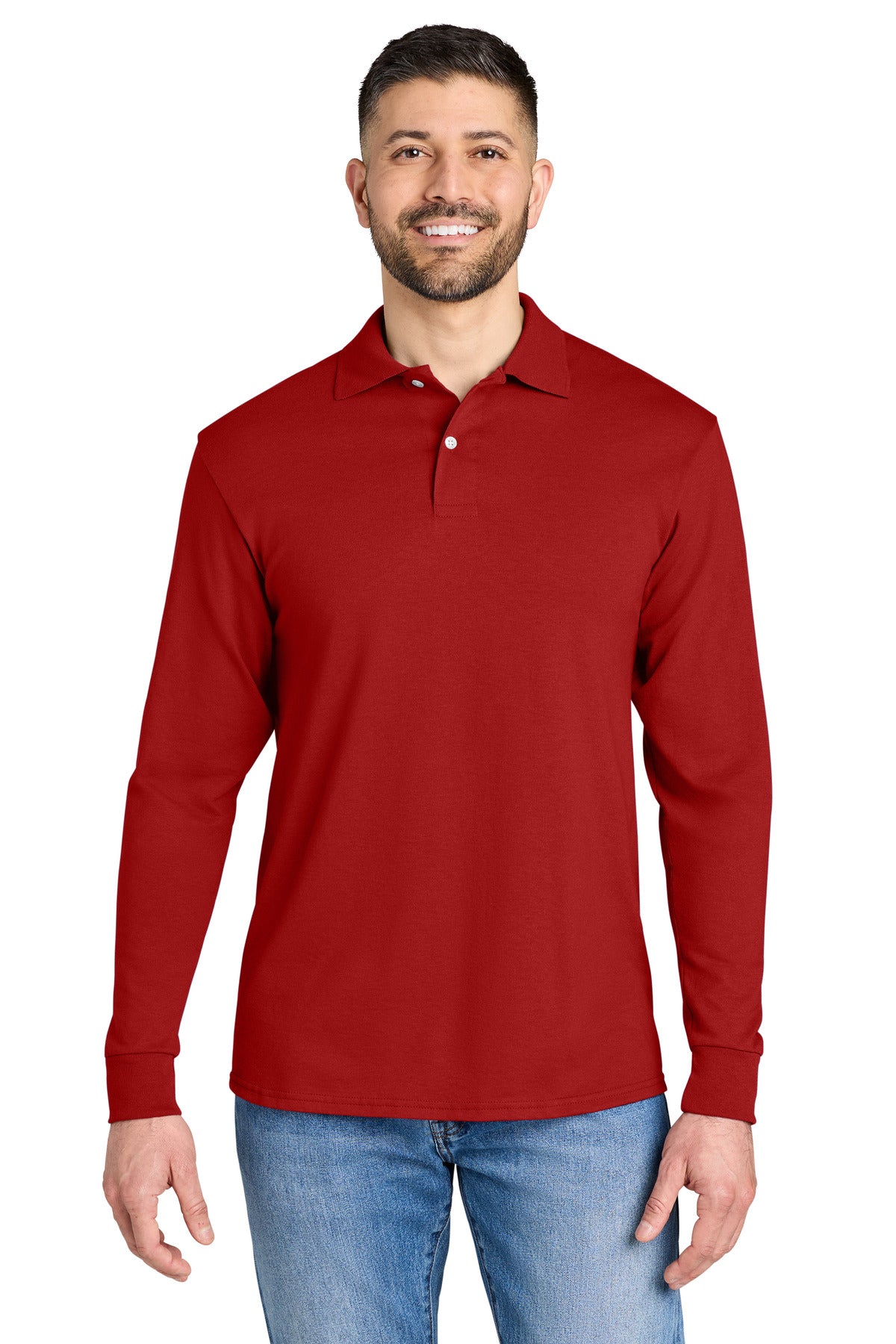 Jerzees Dri-Power Long Sleeve Sport Shirt 437LS in True Red