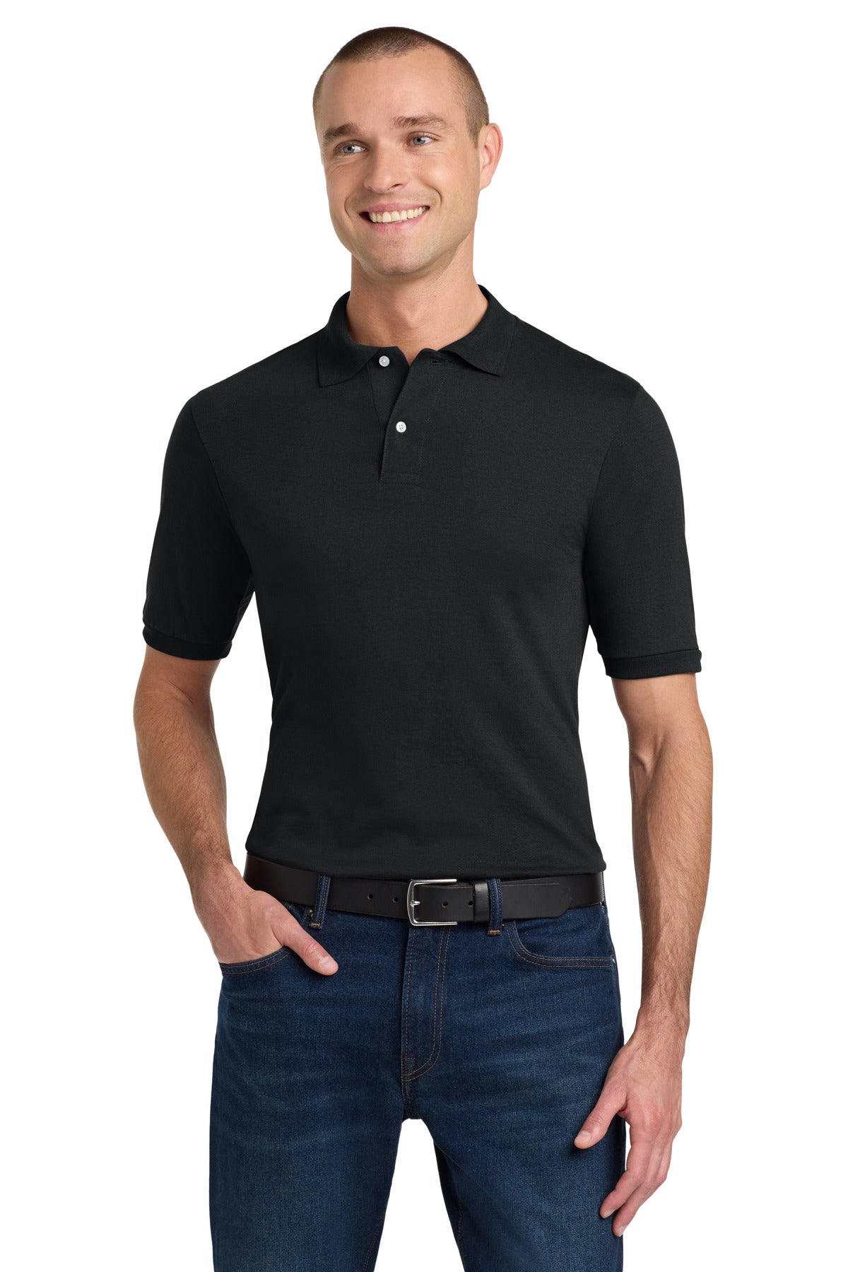 Jerzees Dri-Power Sport Shirt. 437M in Black