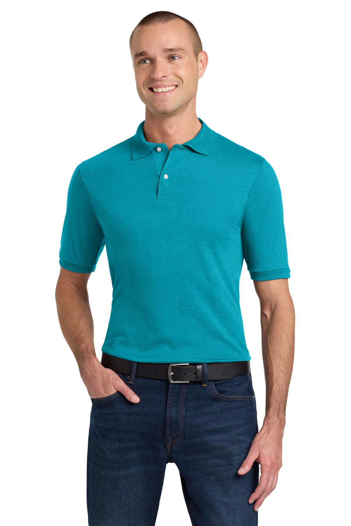 Jerzees Dri-Power Sport Shirt. 437M in California Blue