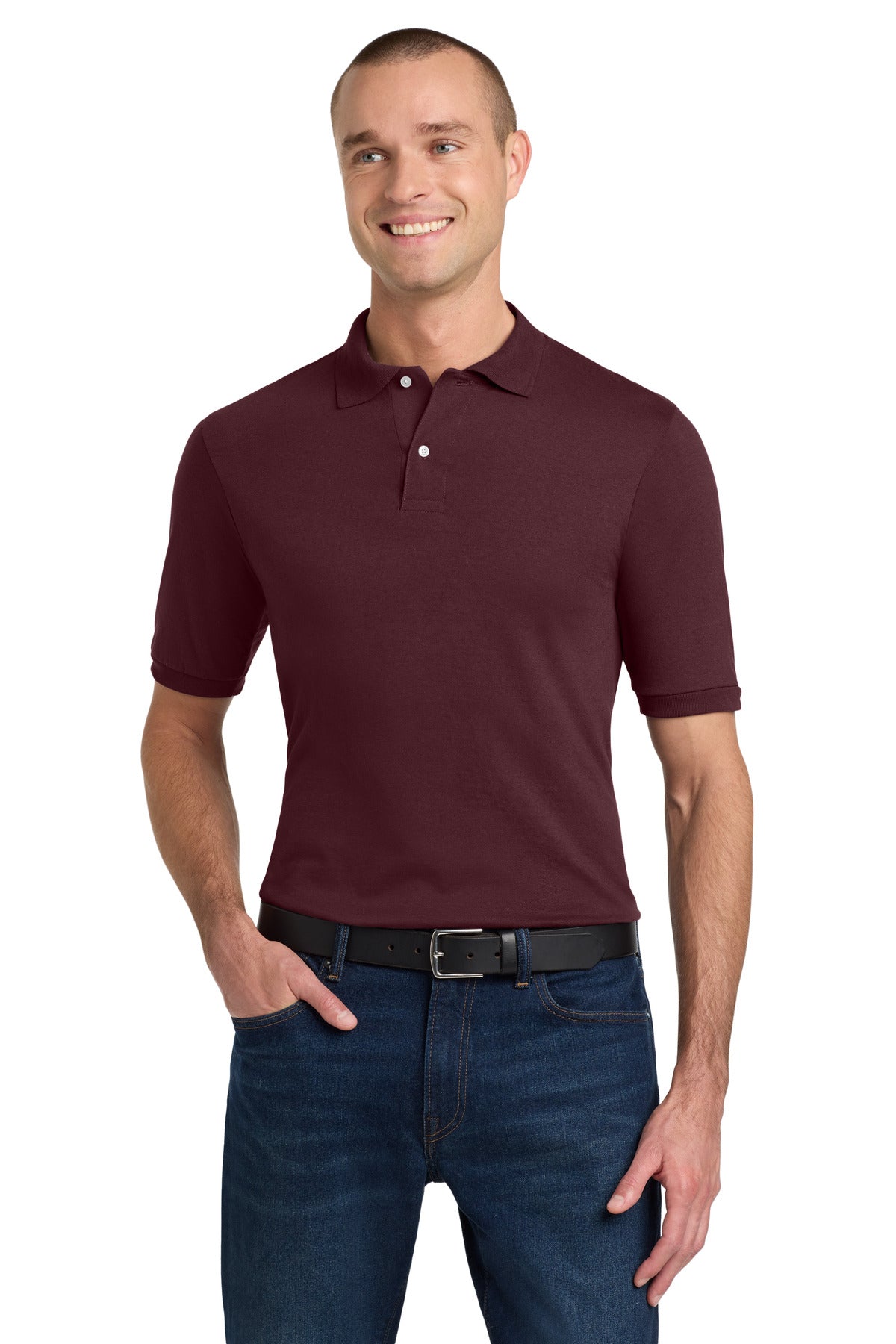 Jerzees Dri-Power Sport Shirt. 437M in Maroon