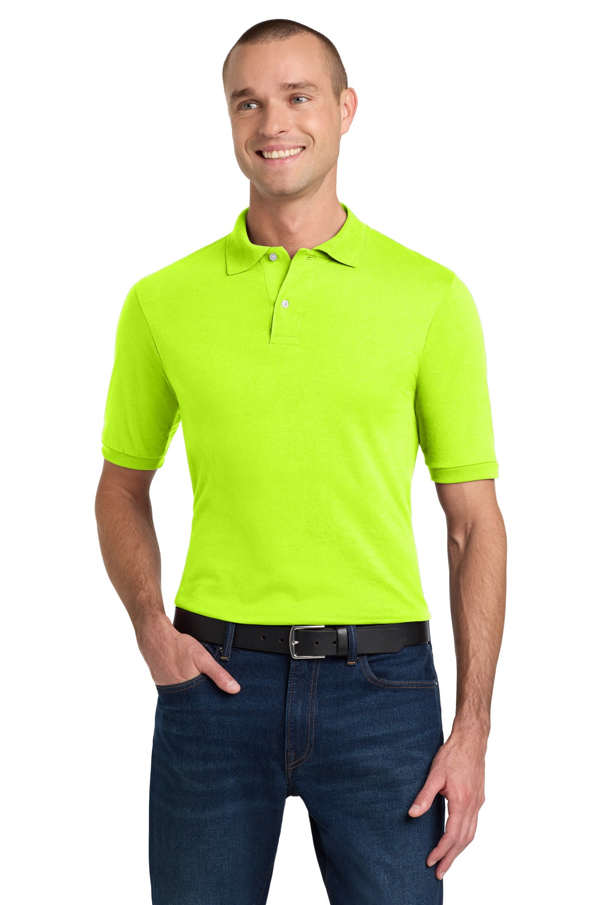 Jerzees Dri-Power Sport Shirt. 437M in Safety Green