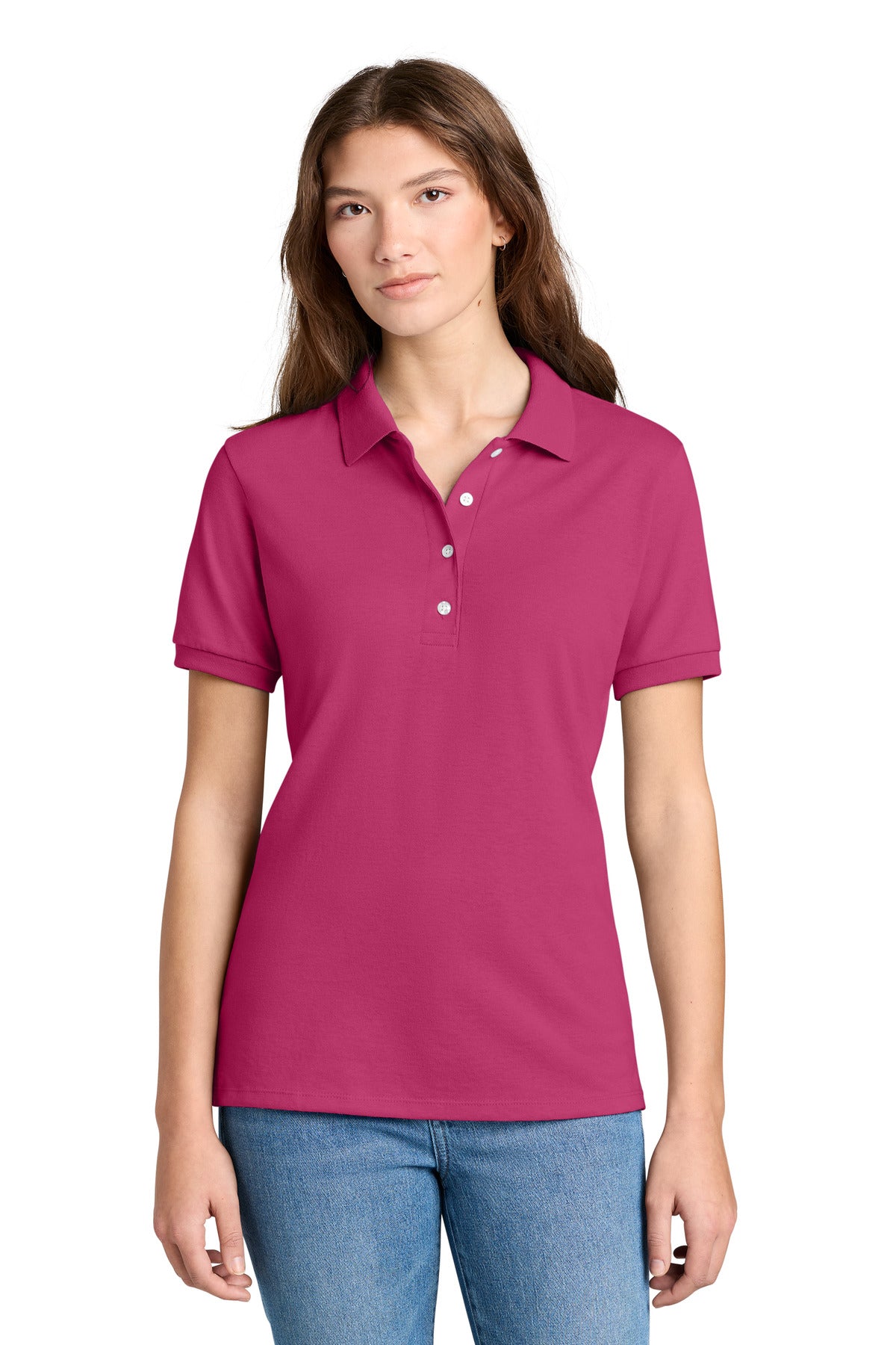 Jerzees Women's Dri-Power Sport Shirt 437W in Cyber Pink