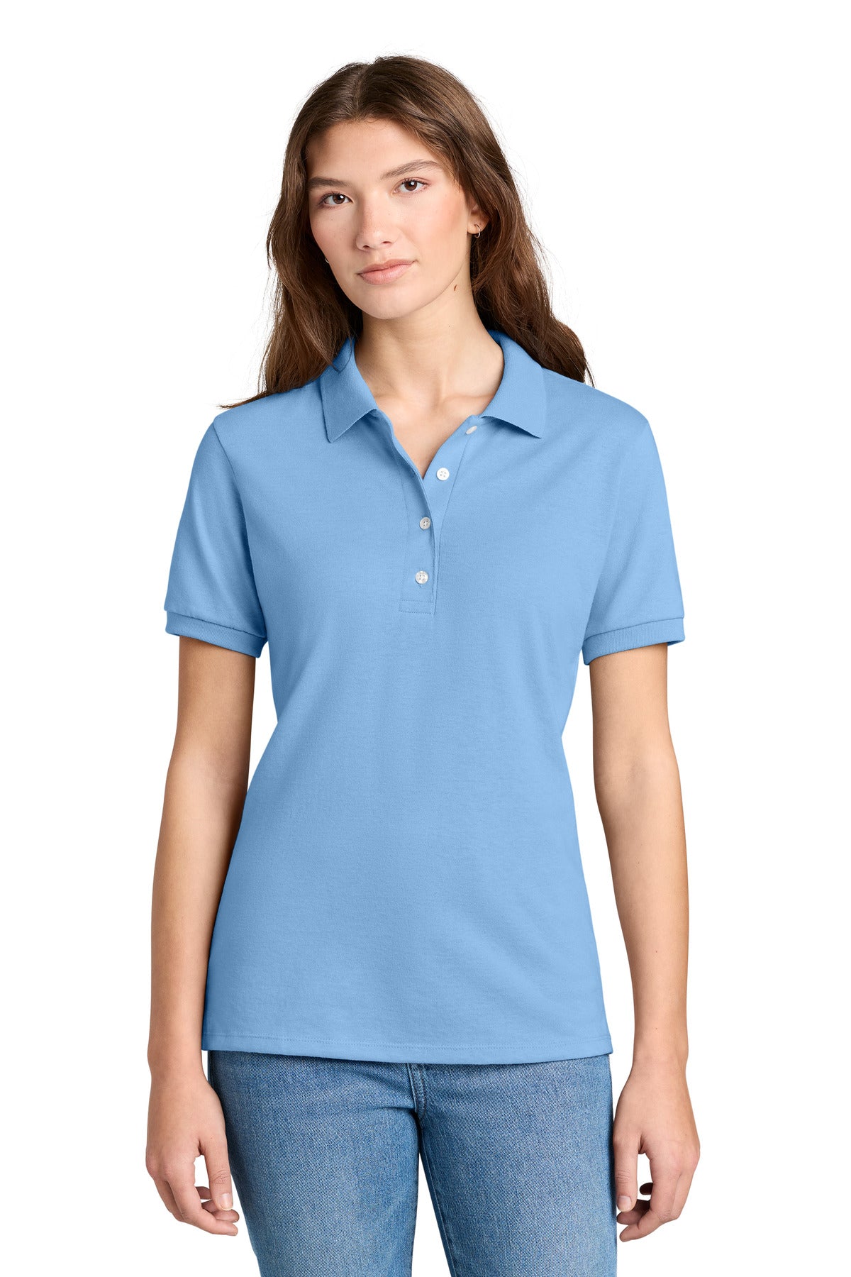 Jerzees Women's Dri-Power Sport Shirt 437W in Light Blue