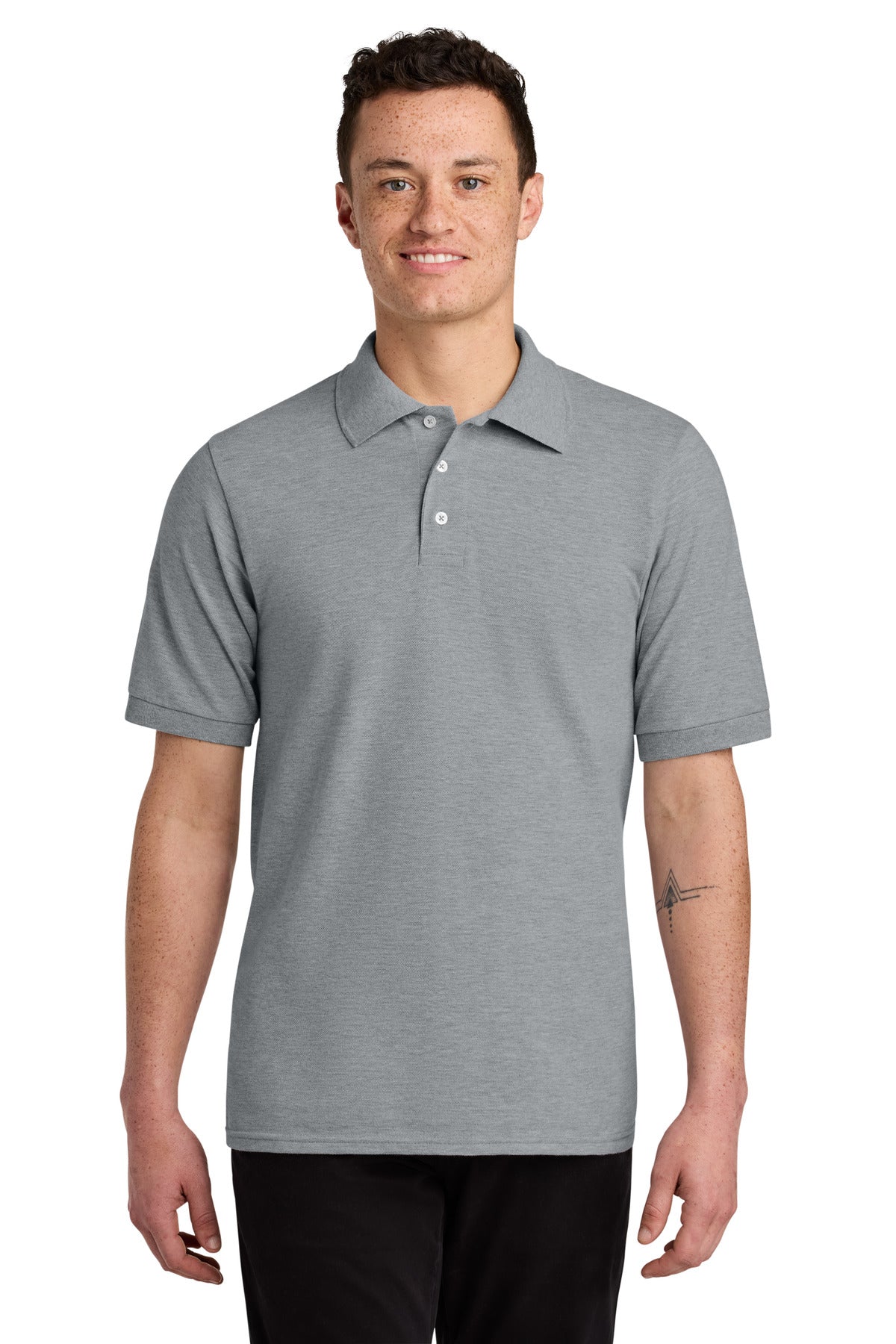 Jerzees Unisex Premium Ring Spun Cotton Pique Sport Shirt 443M in Athletic Heather