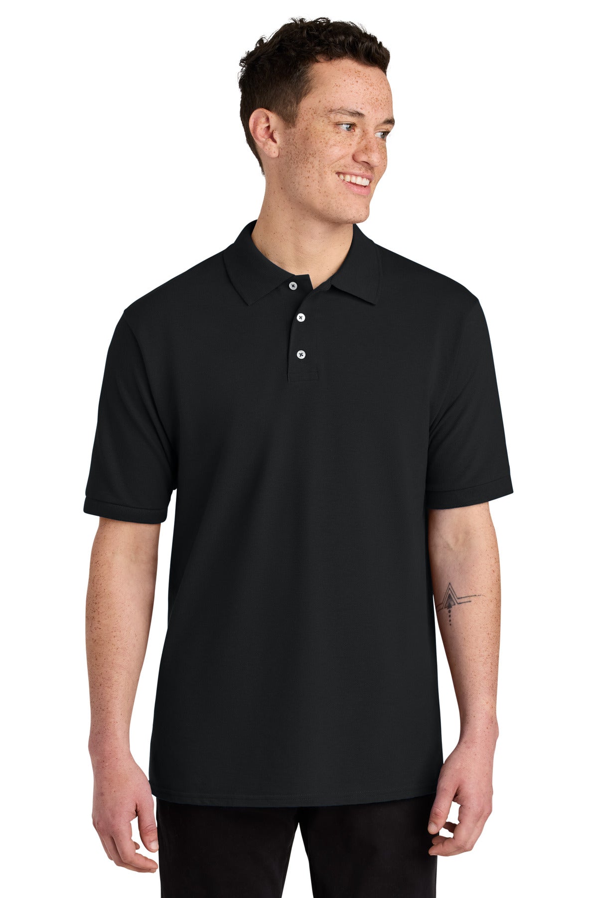 Jerzees Unisex Premium Ring Spun Cotton Pique Sport Shirt 443M in Black