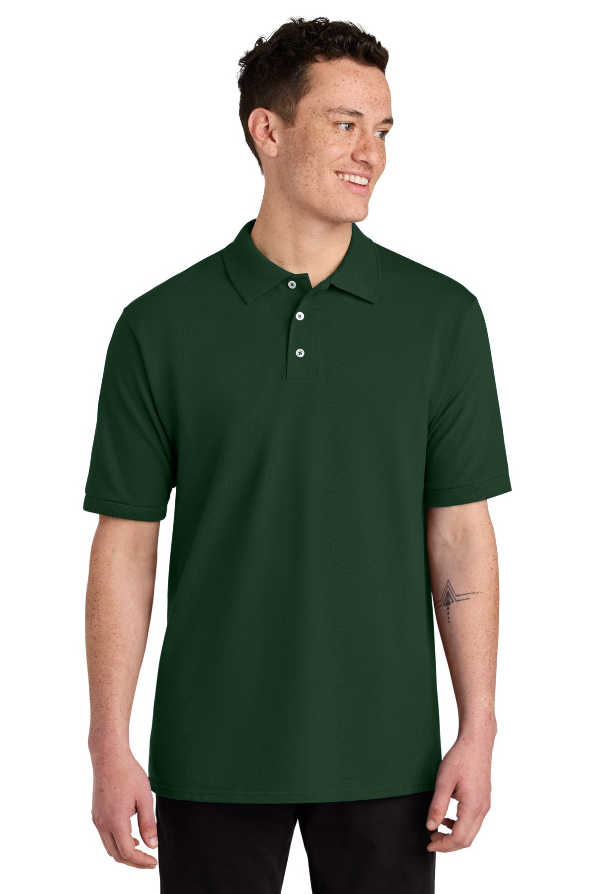 Jerzees Unisex Premium Ring Spun Cotton Pique Sport Shirt 443M in Forest Green