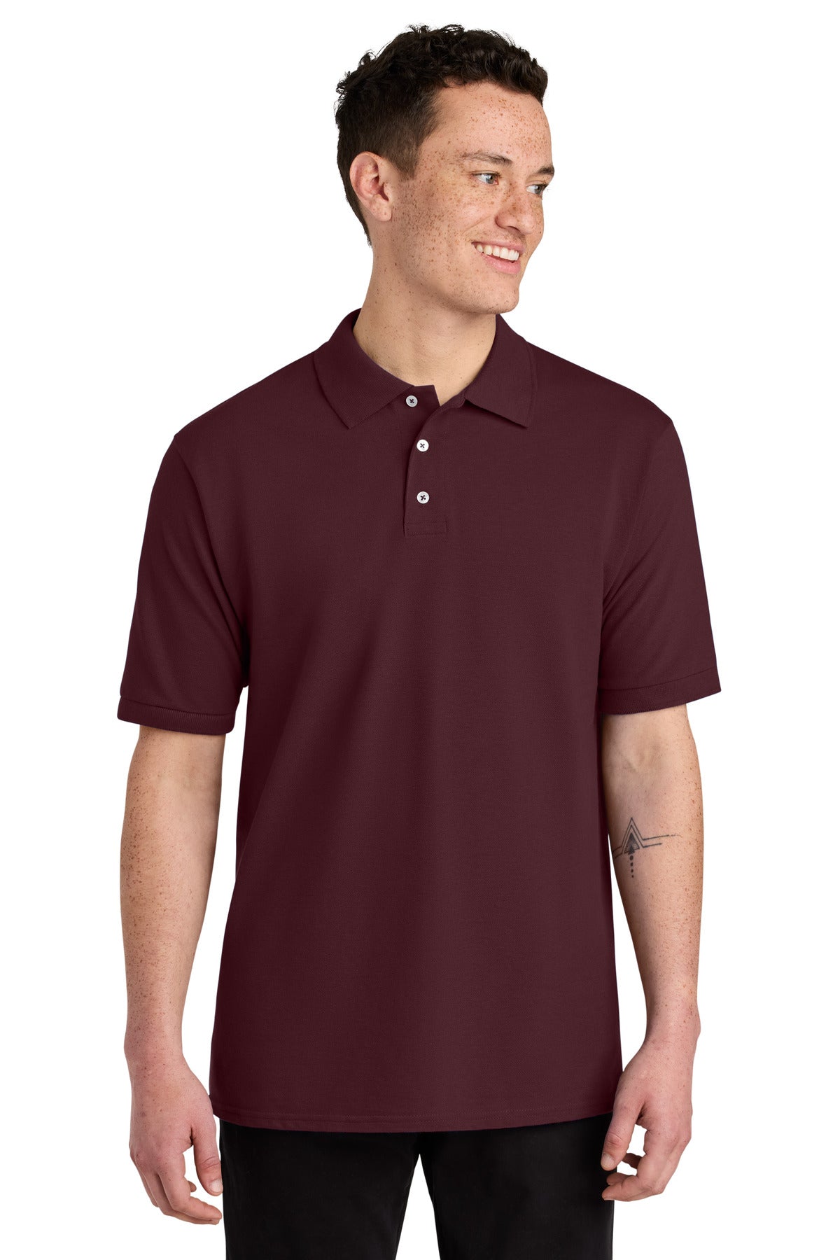 Jerzees Unisex Premium Ring Spun Cotton Pique Sport Shirt 443M in Maroon