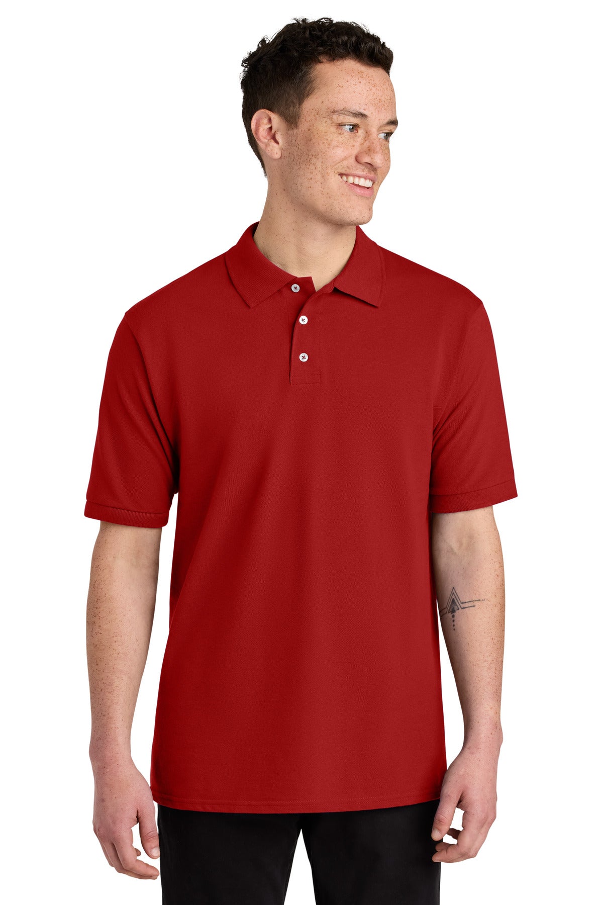 Jerzees Unisex Premium Ring Spun Cotton Pique Sport Shirt 443M in True Red