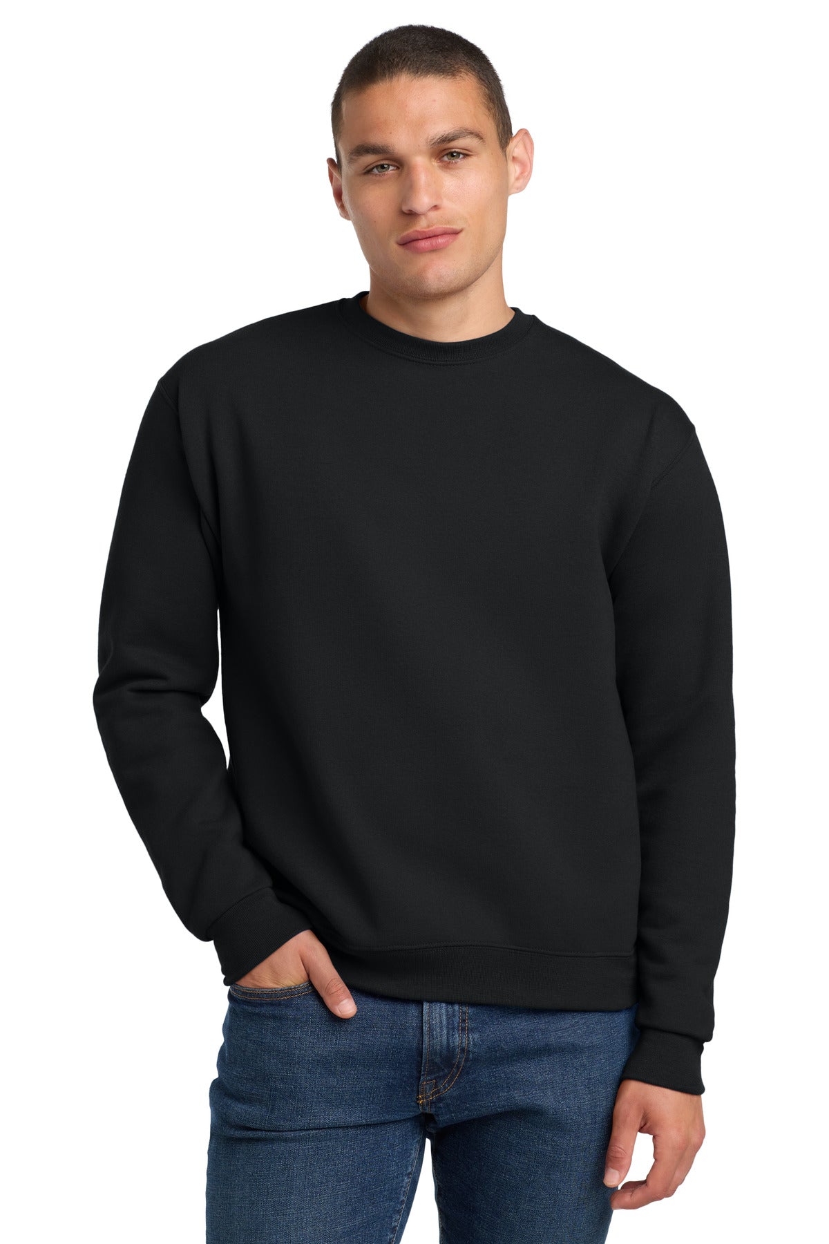 Jerzees Super Sweats NuBlend - Crewneck Sweatshirt.  4662M in Black