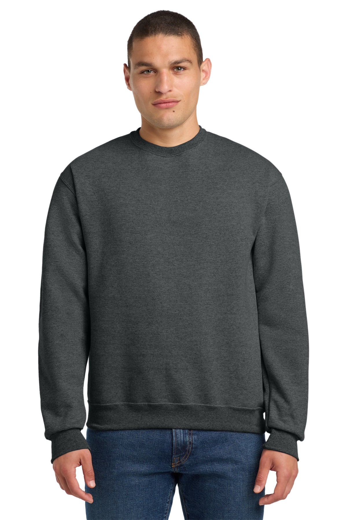 Jerzees Super Sweats NuBlend - Crewneck Sweatshirt.  4662M in Black Heather