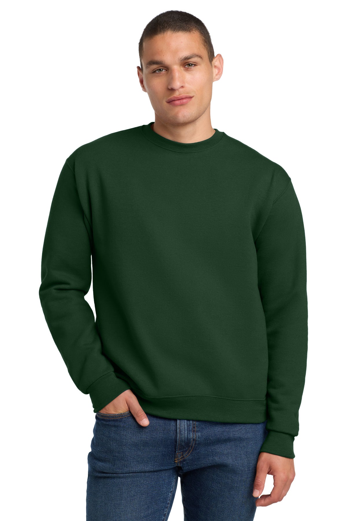 Jerzees Super Sweats NuBlend - Crewneck Sweatshirt.  4662M in Forest Green