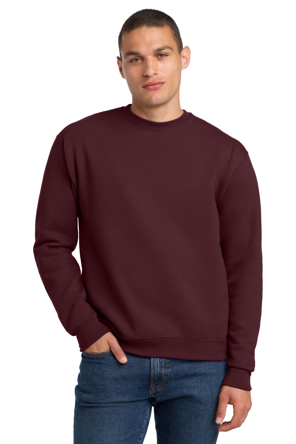 Jerzees Super Sweats NuBlend - Crewneck Sweatshirt.  4662M in Maroon