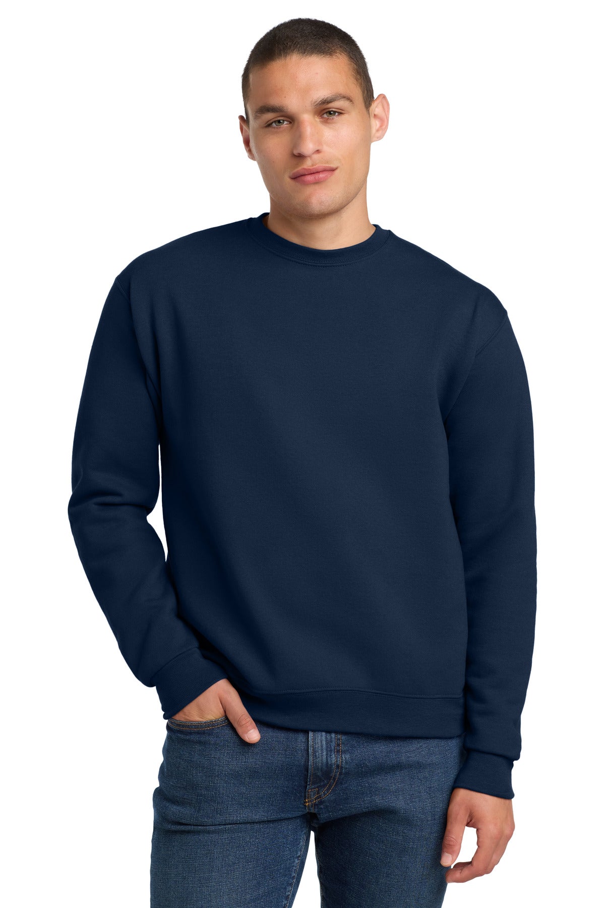 Jerzees Super Sweats NuBlend - Crewneck Sweatshirt.  4662M in J. Navy
