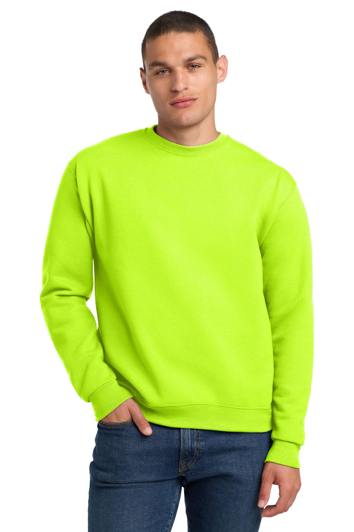Jerzees Super Sweats NuBlend - Crewneck Sweatshirt.  4662M in Safety Green