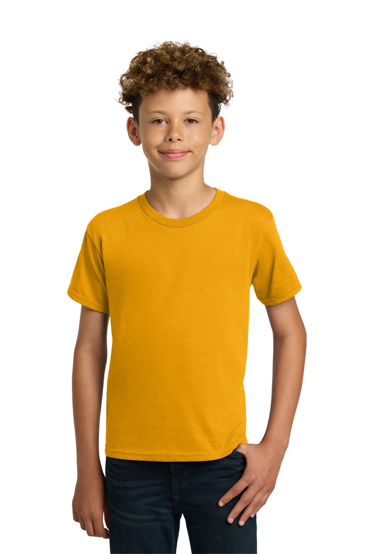 Gildan - Youth  Heavy Cotton 100% Cotton T-Shirt.  5000B in Gold