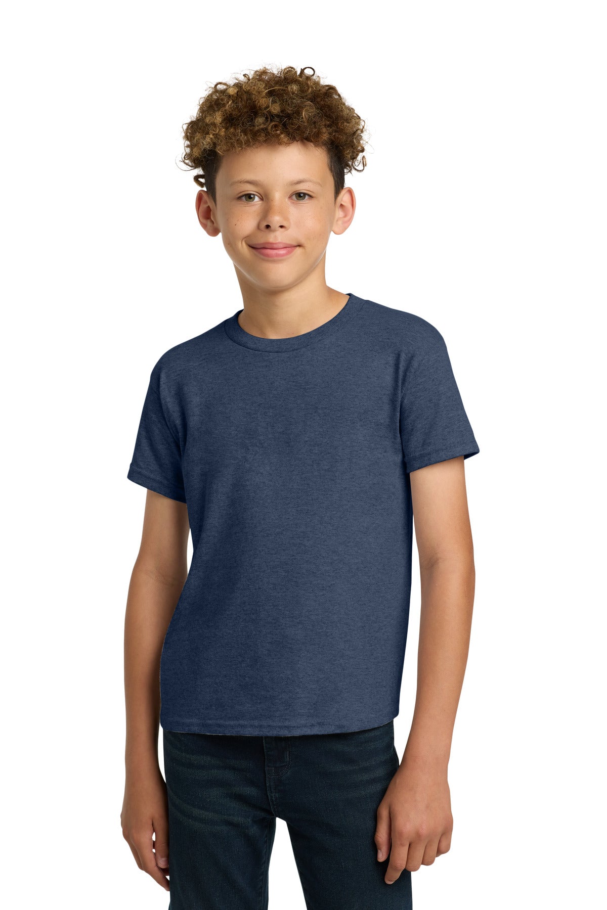 Gildan - Youth  Heavy Cotton 100% Cotton T-Shirt.  5000B in Heather Navy