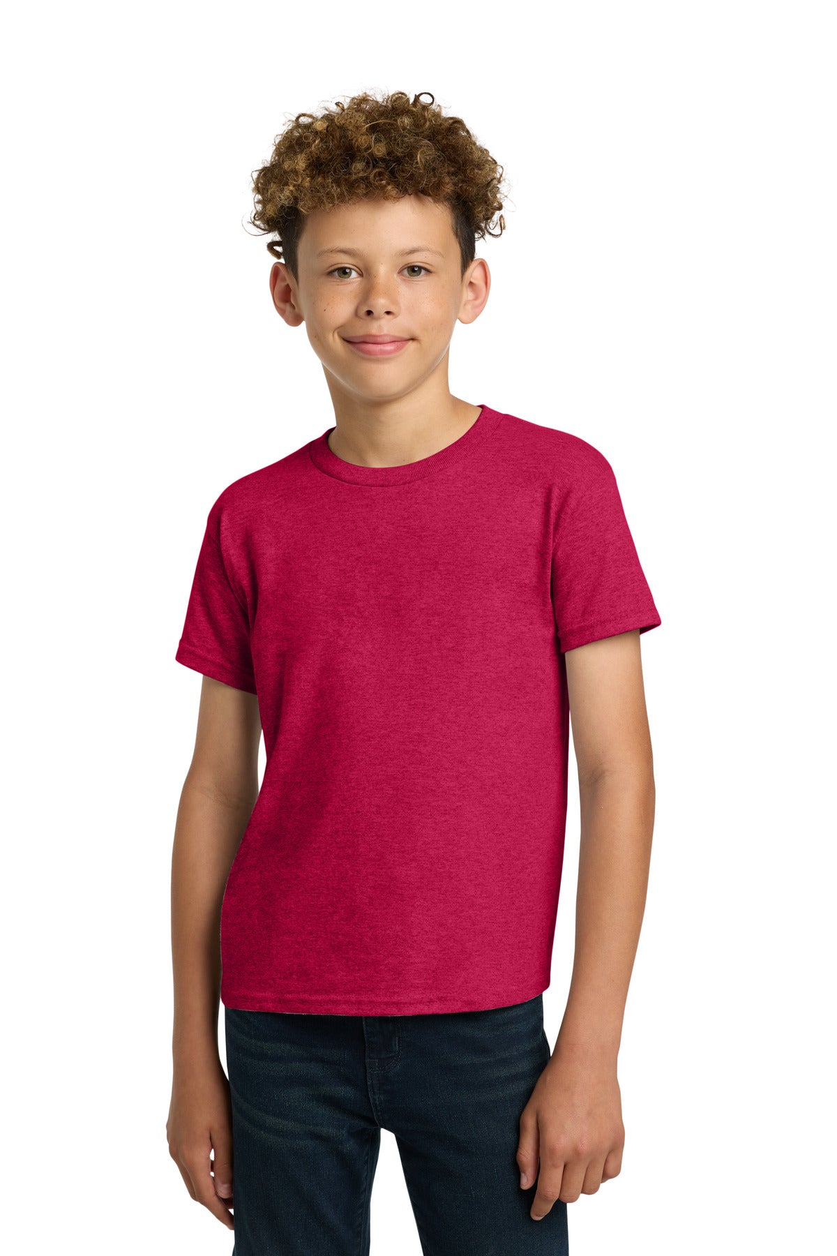 Gildan - Youth  Heavy Cotton 100% Cotton T-Shirt.  5000B in Heather Red