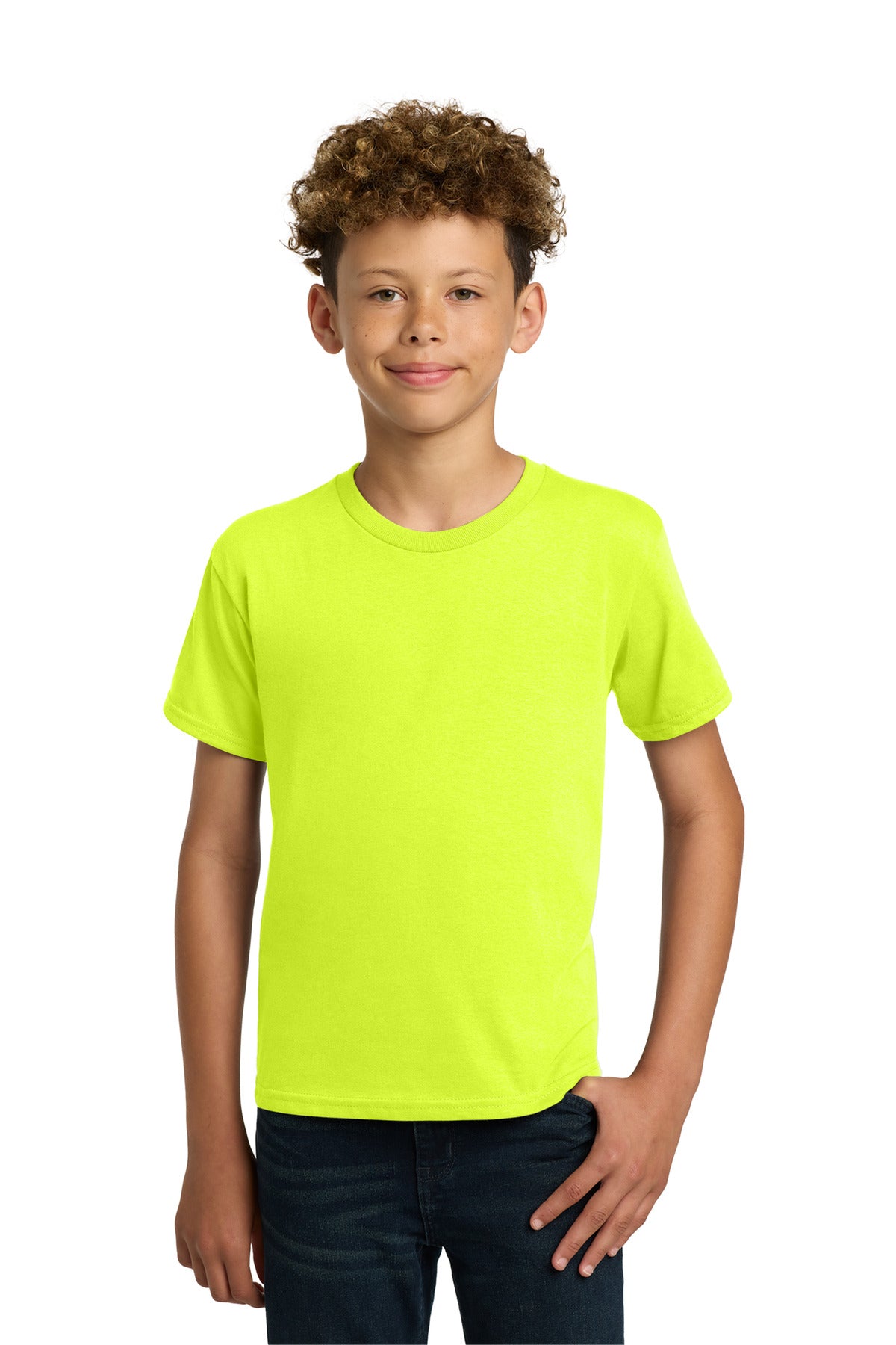 Gildan - Youth  Heavy Cotton 100% Cotton T-Shirt.  5000B in Safety Green