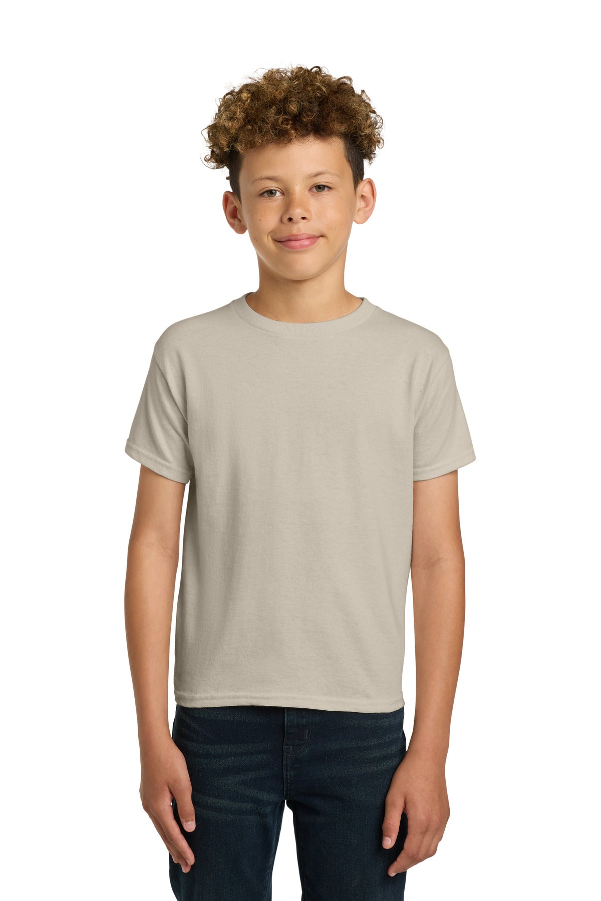Gildan - Youth  Heavy Cotton 100% Cotton T-Shirt.  5000B in Sand