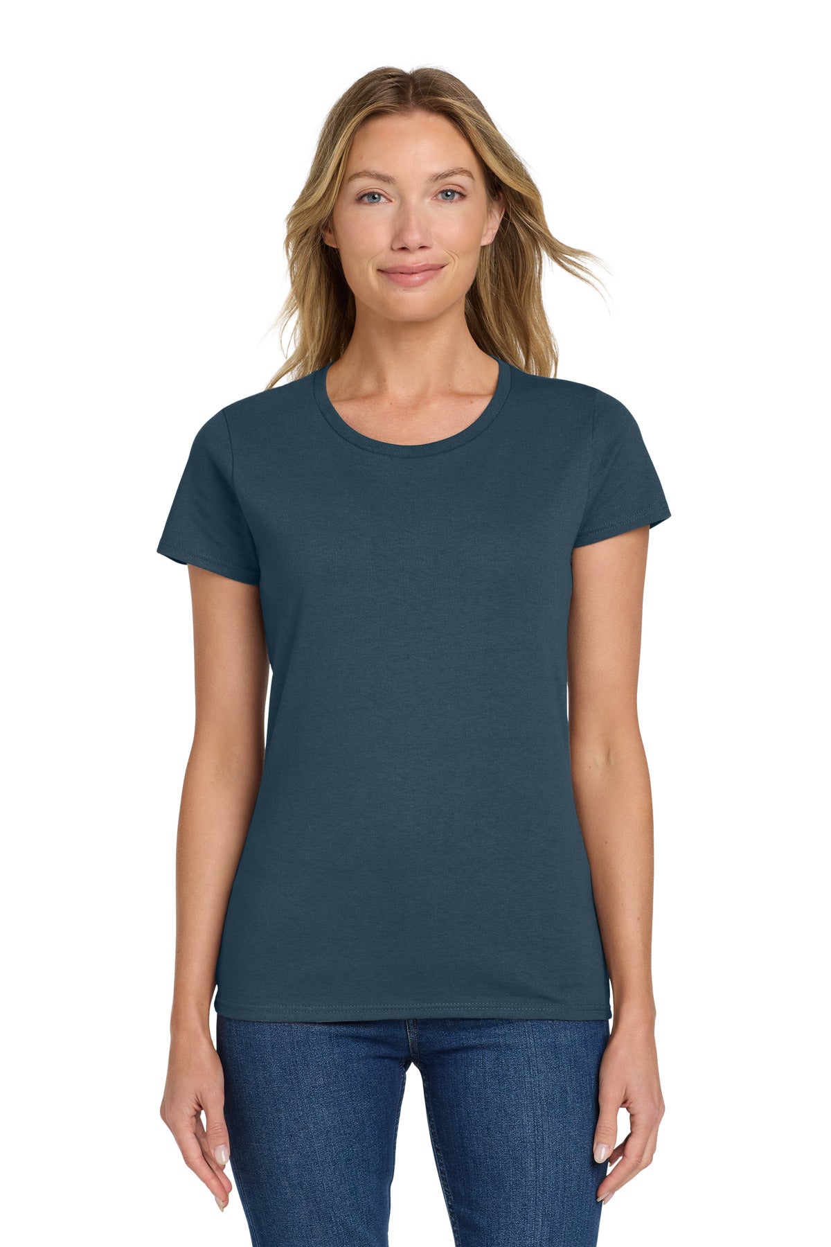 Gildan Women's Heavy Cotton 100% Cotton T-Shirt. 5000L in Blue Dusk