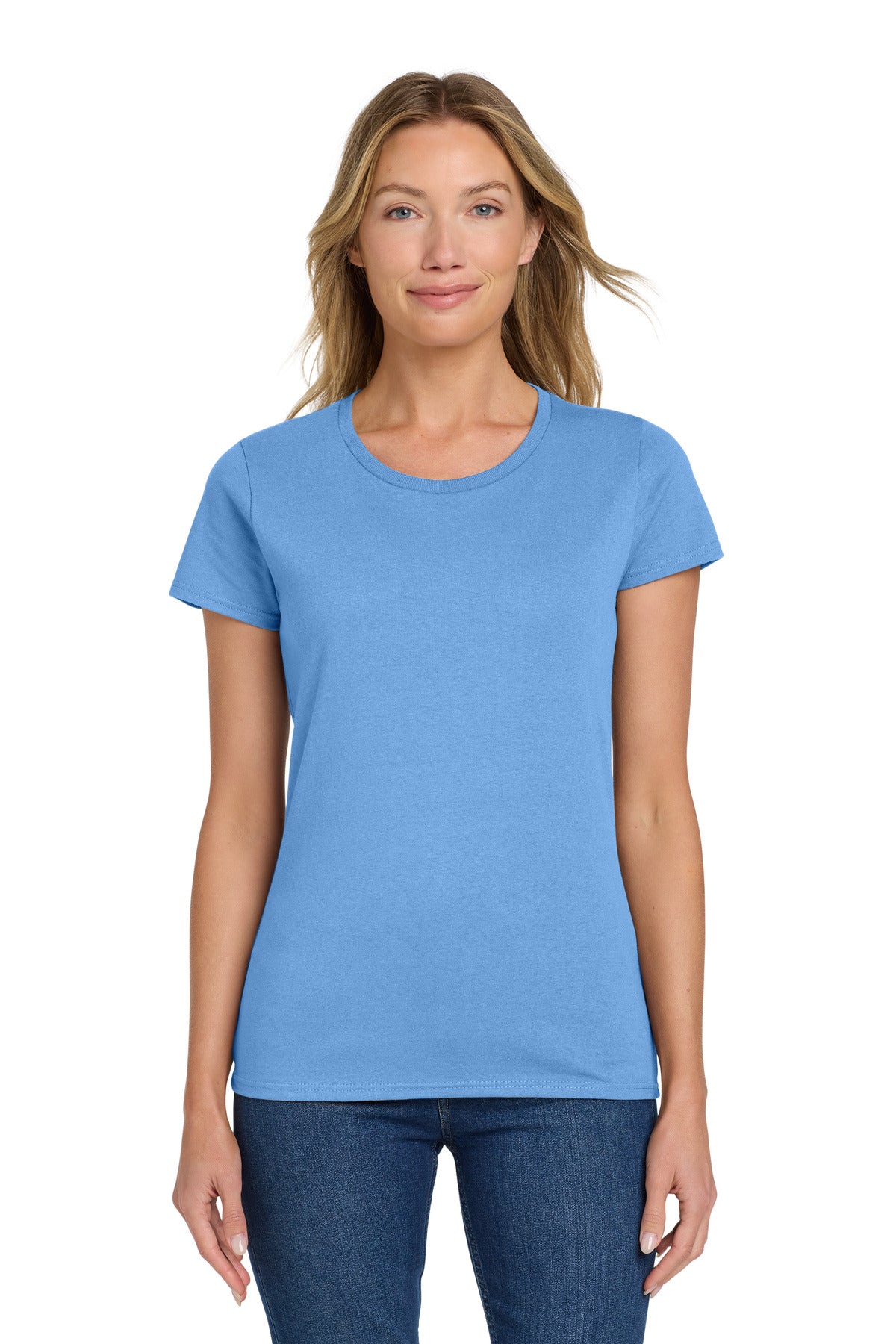 Gildan Women's Heavy Cotton 100% Cotton T-Shirt. 5000L in Carolina Blue