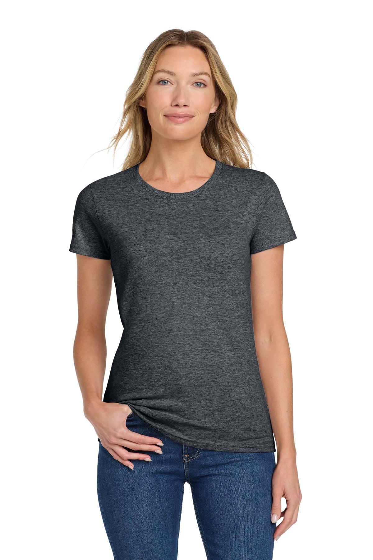 Gildan Women's Heavy Cotton 100% Cotton T-Shirt. 5000L in Dark Heather
