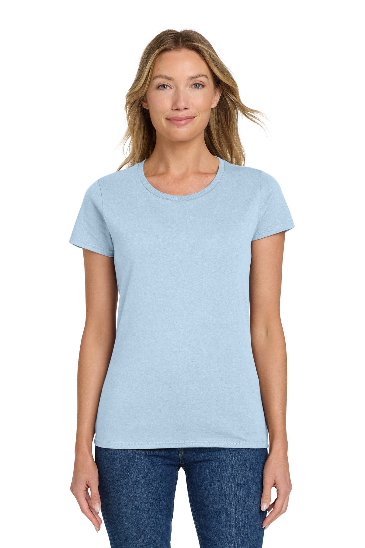 Gildan Women's Heavy Cotton 100% Cotton T-Shirt. 5000L in Light Blue