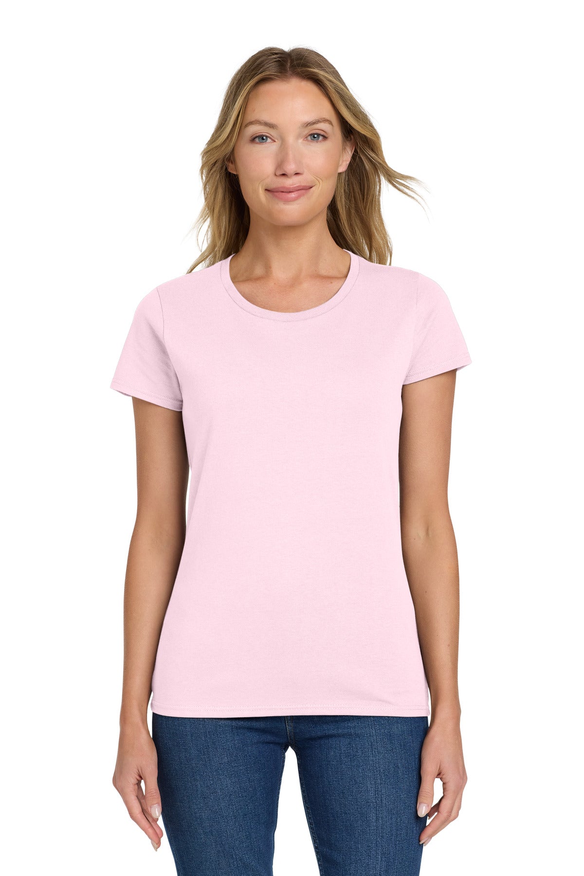 Gildan Women's Heavy Cotton 100% Cotton T-Shirt. 5000L in Light Pink