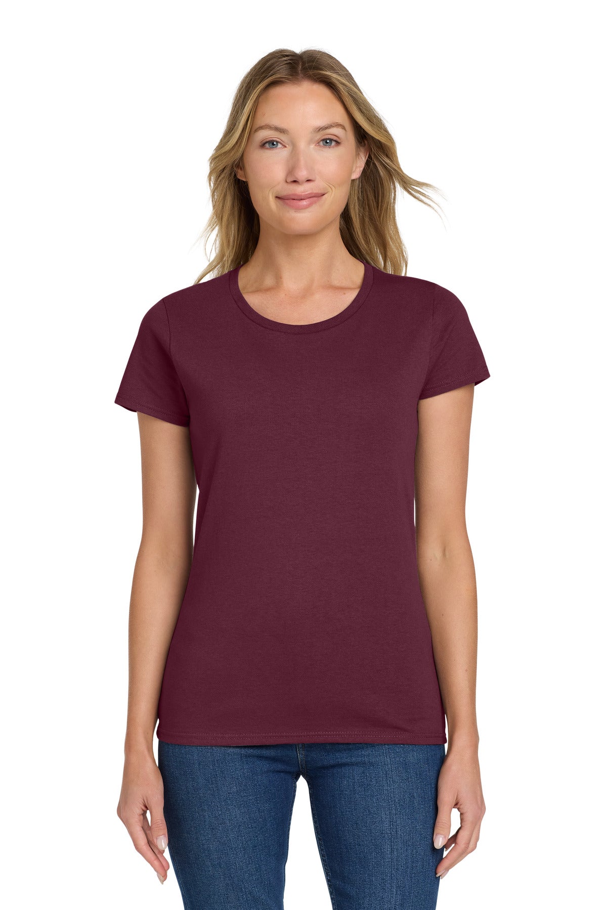 Gildan Women's Heavy Cotton 100% Cotton T-Shirt. 5000L in Maroon