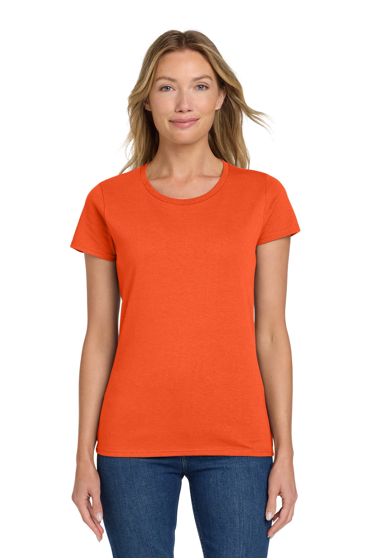 Gildan Women's Heavy Cotton 100% Cotton T-Shirt. 5000L in Orange