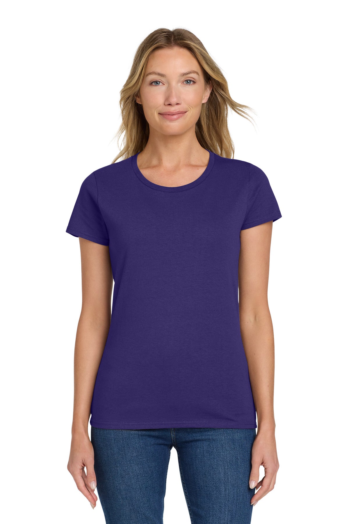 Gildan Women's Heavy Cotton 100% Cotton T-Shirt. 5000L in Purple