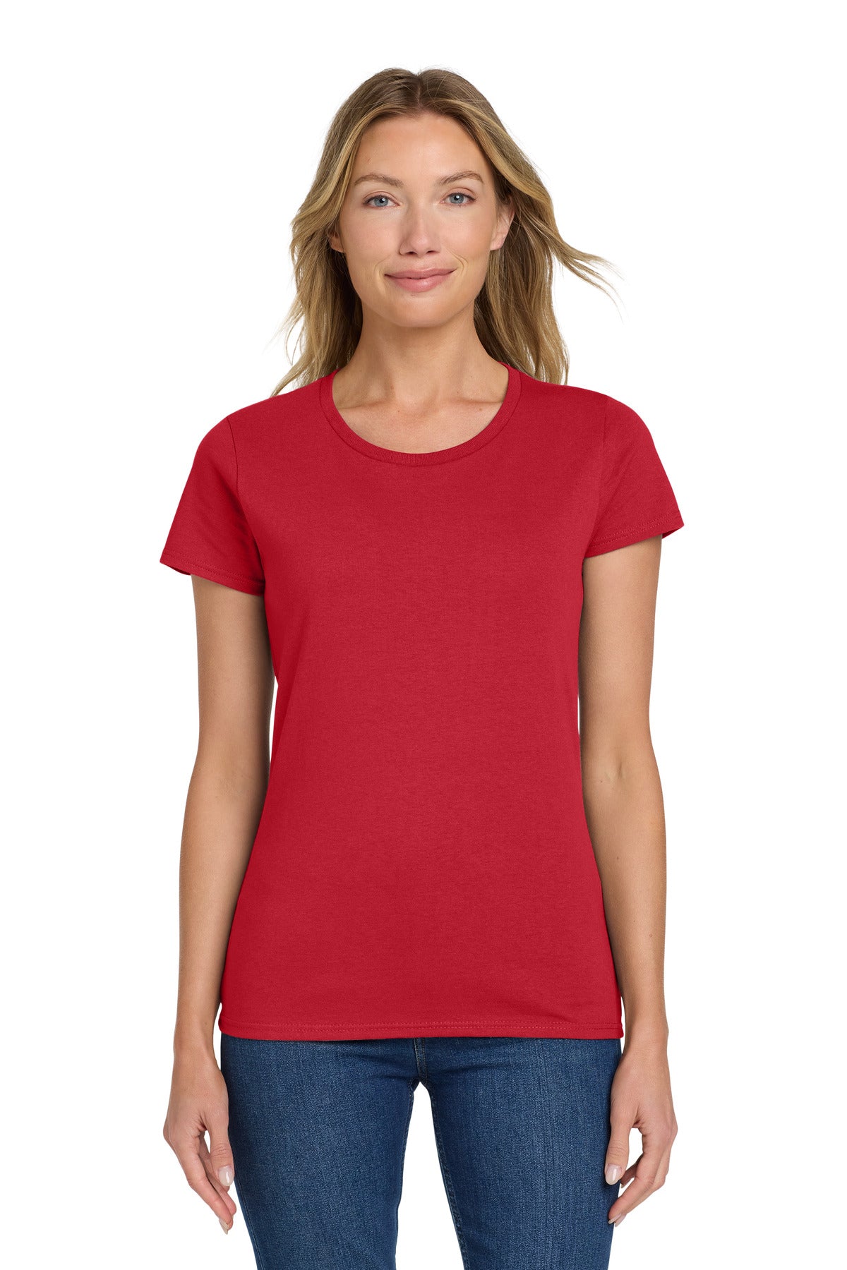 Gildan Women's Heavy Cotton 100% Cotton T-Shirt. 5000L in Red