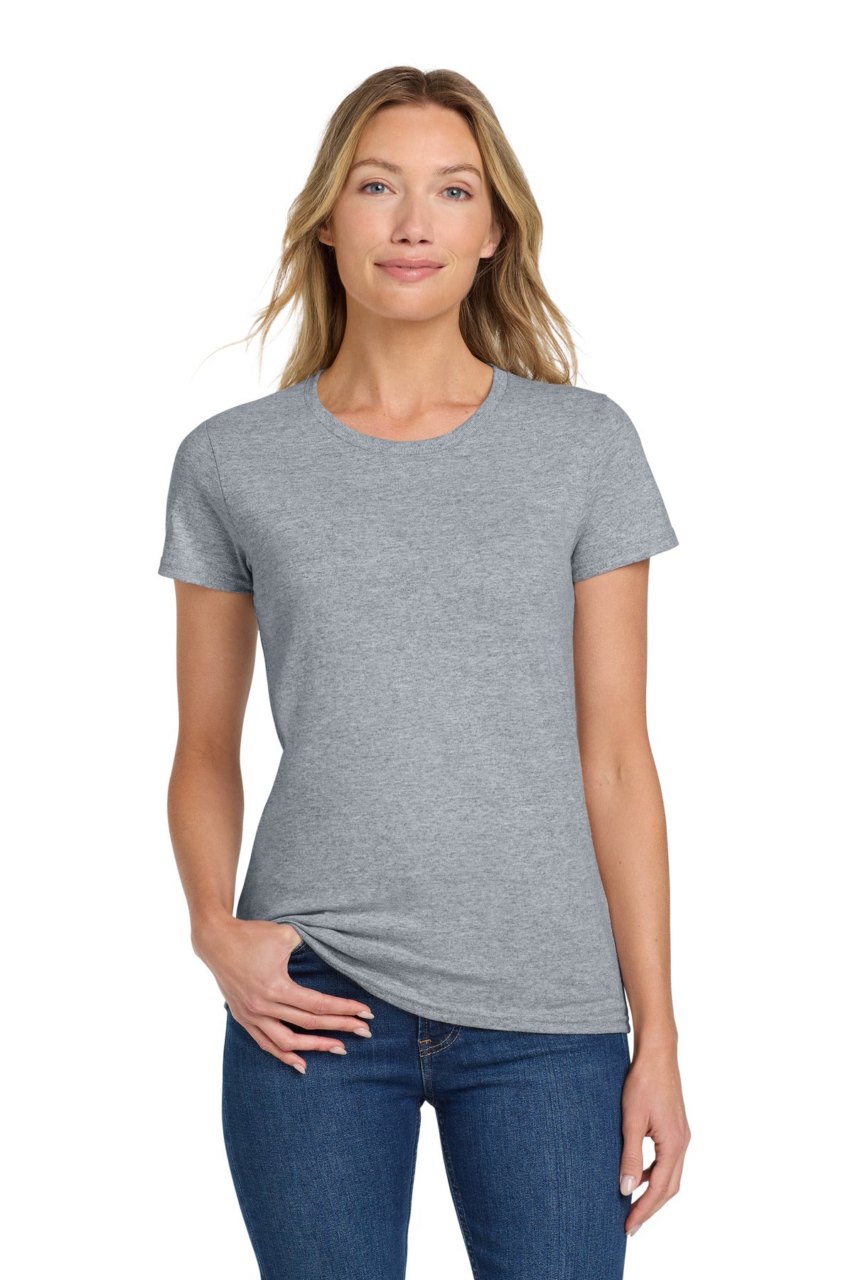 Gildan Women's Heavy Cotton 100% Cotton T-Shirt. 5000L in Sport Grey