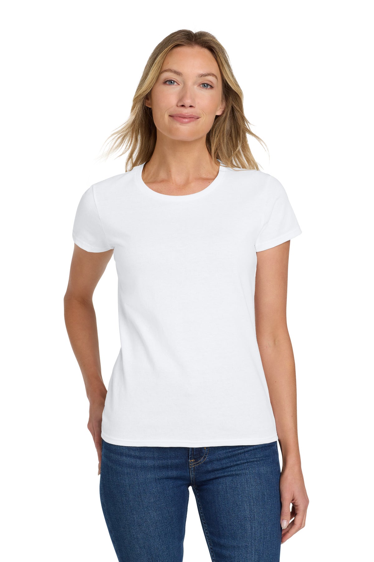 Gildan Women's Heavy Cotton 100% Cotton T-Shirt. 5000L in White