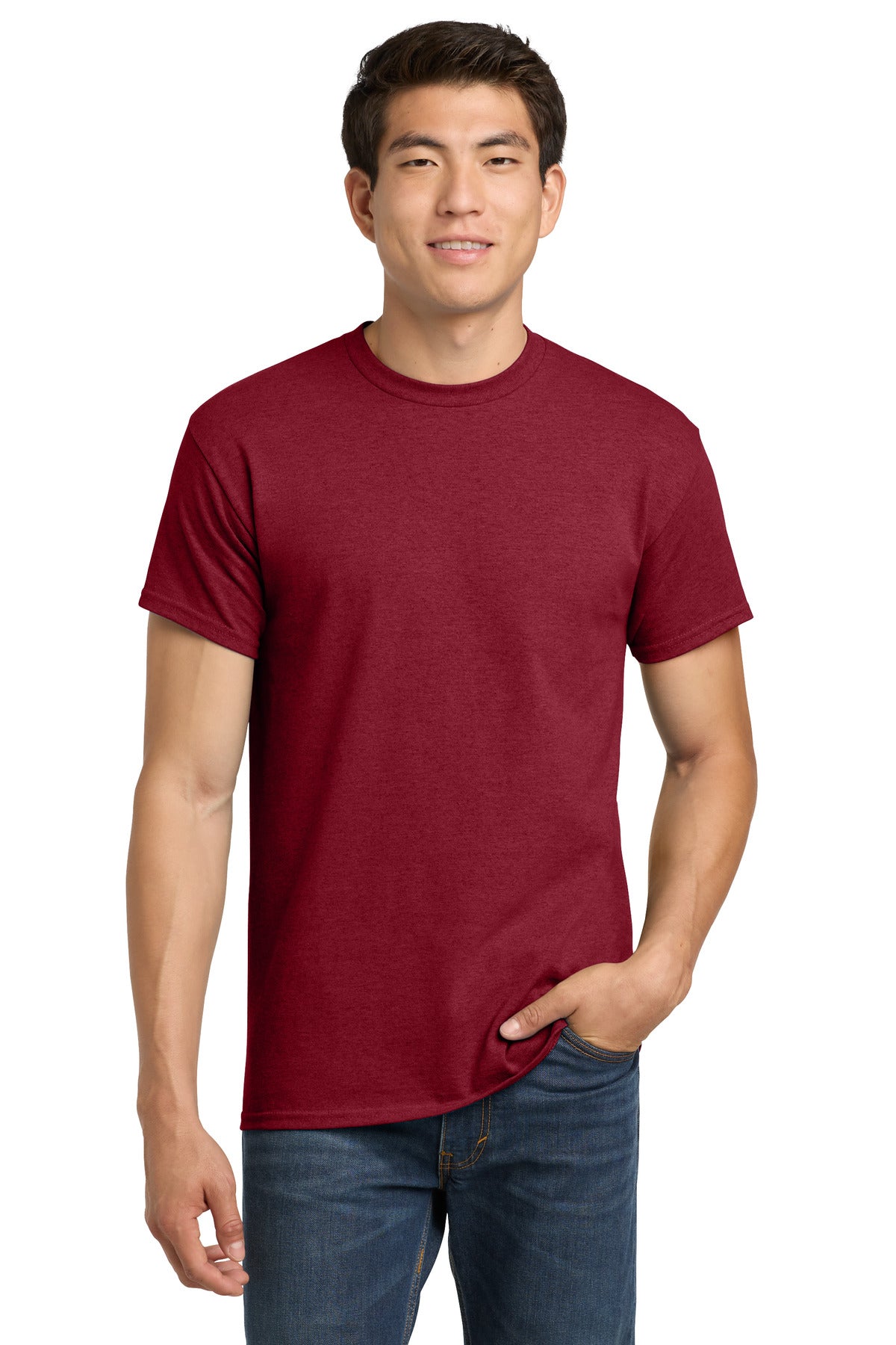 Gildan - Heavy Cotton 100% Cotton T-Shirt.  5000 in Antique Cherry Red