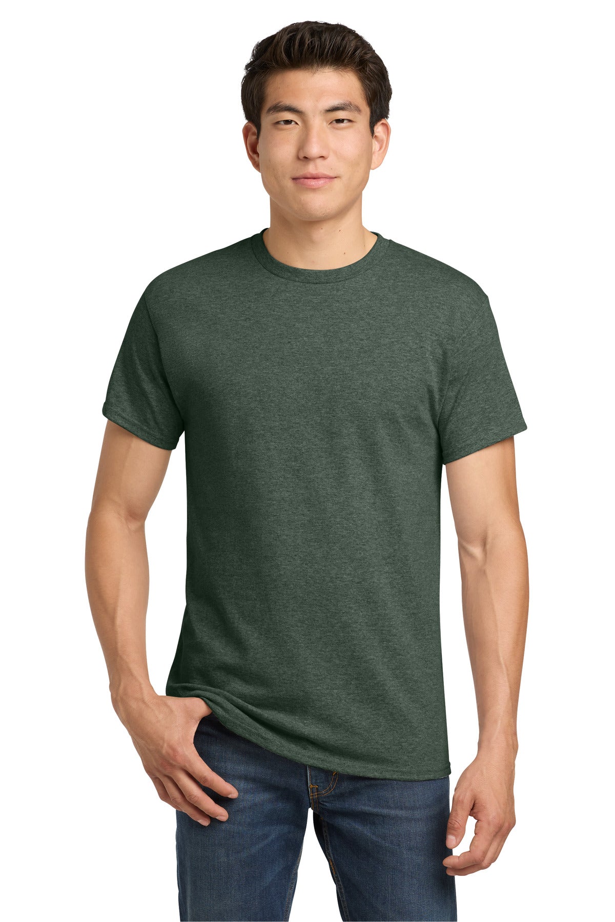 Gildan - Heavy Cotton 100% Cotton T-Shirt.  5000 in Heather Military Green