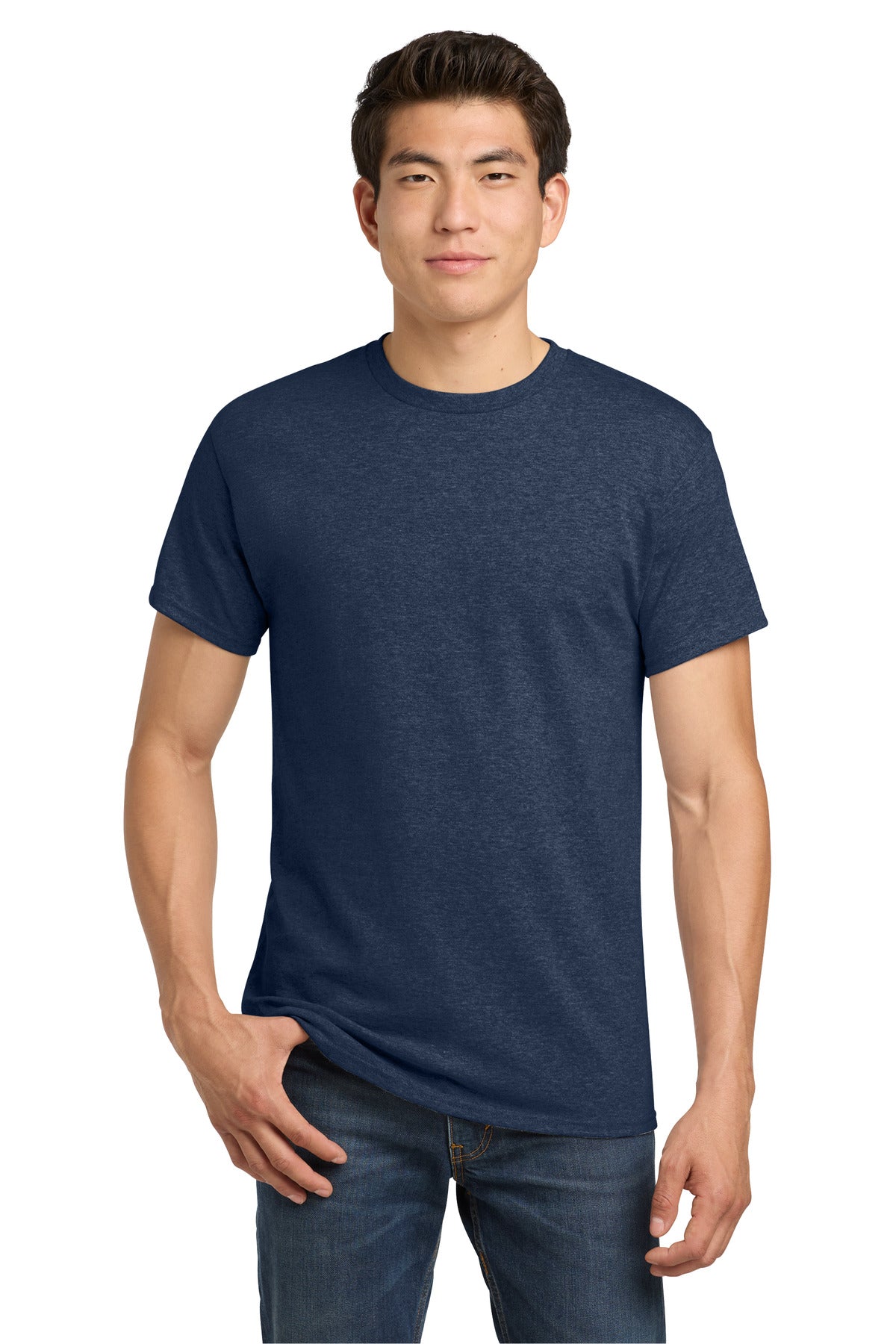 Gildan - Heavy Cotton 100% Cotton T-Shirt.  5000 in Heather Navy