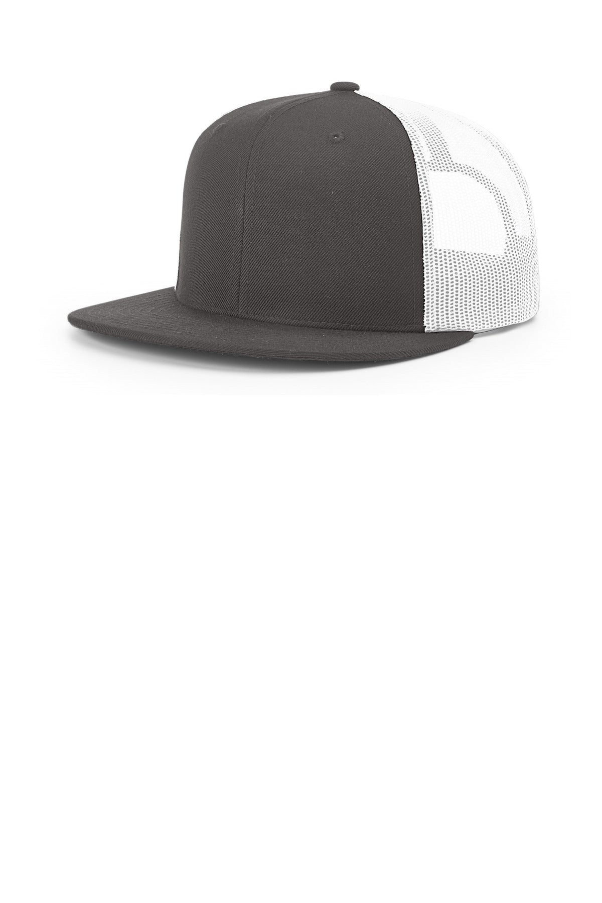 Richardson Acrylic-Wool Blend Flatbill Trucker 511 in Charcoal/ White