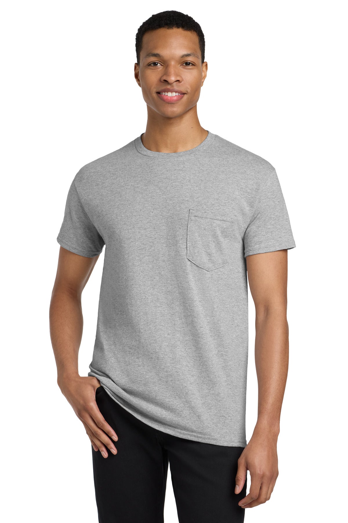Gildan  Heavy Cotton  100% Cotton Pocket T-Shirt. 5300 in Sport Grey