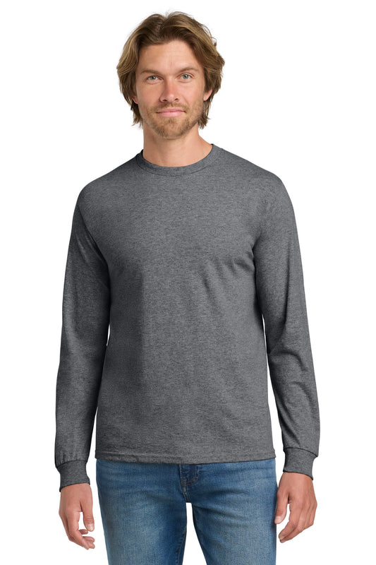 Gildan - Heavy Cotton 100% Cotton Long Sleeve T-Shirt.  5400 in Graphite Heather