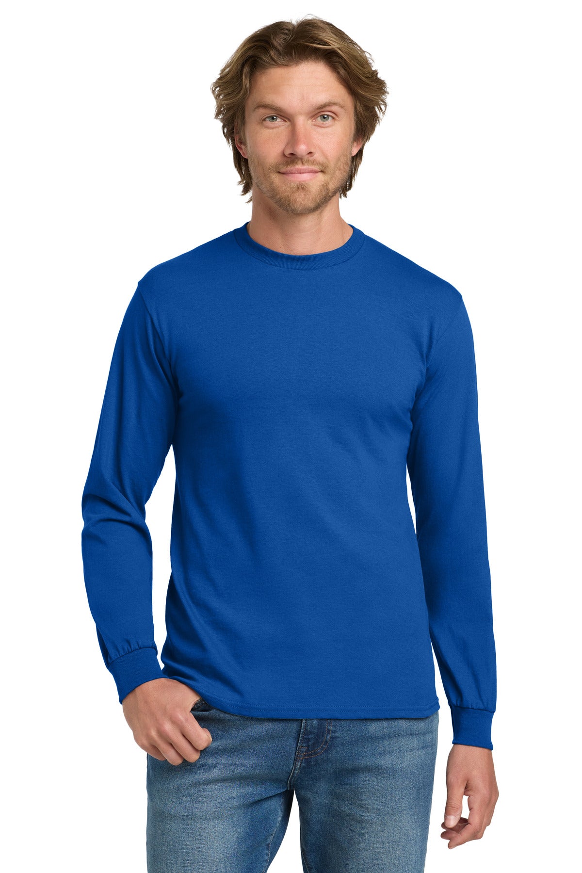 Gildan - Heavy Cotton 100% Cotton Long Sleeve T-Shirt.  5400 in Royal