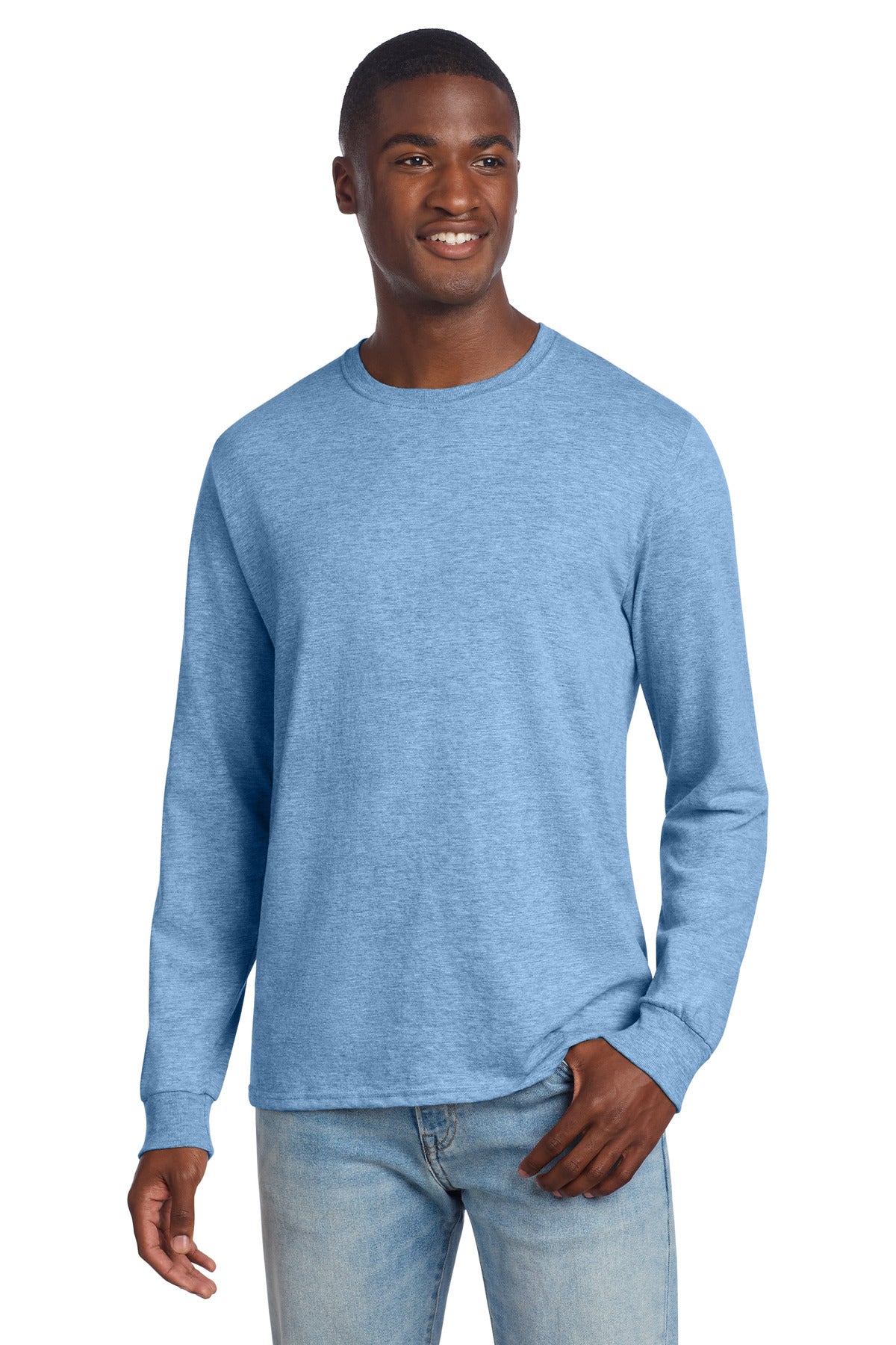 Jerzees Premium Blend Ring Spun Long Sleeve T-Shirt 560LS in Carolina Heather