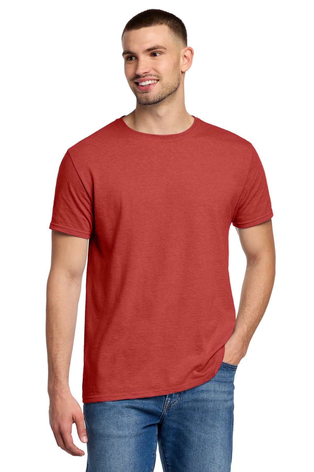 Jerzees Premium Blend Ring Spun T-Shirt 560M in Fiery Red Heather