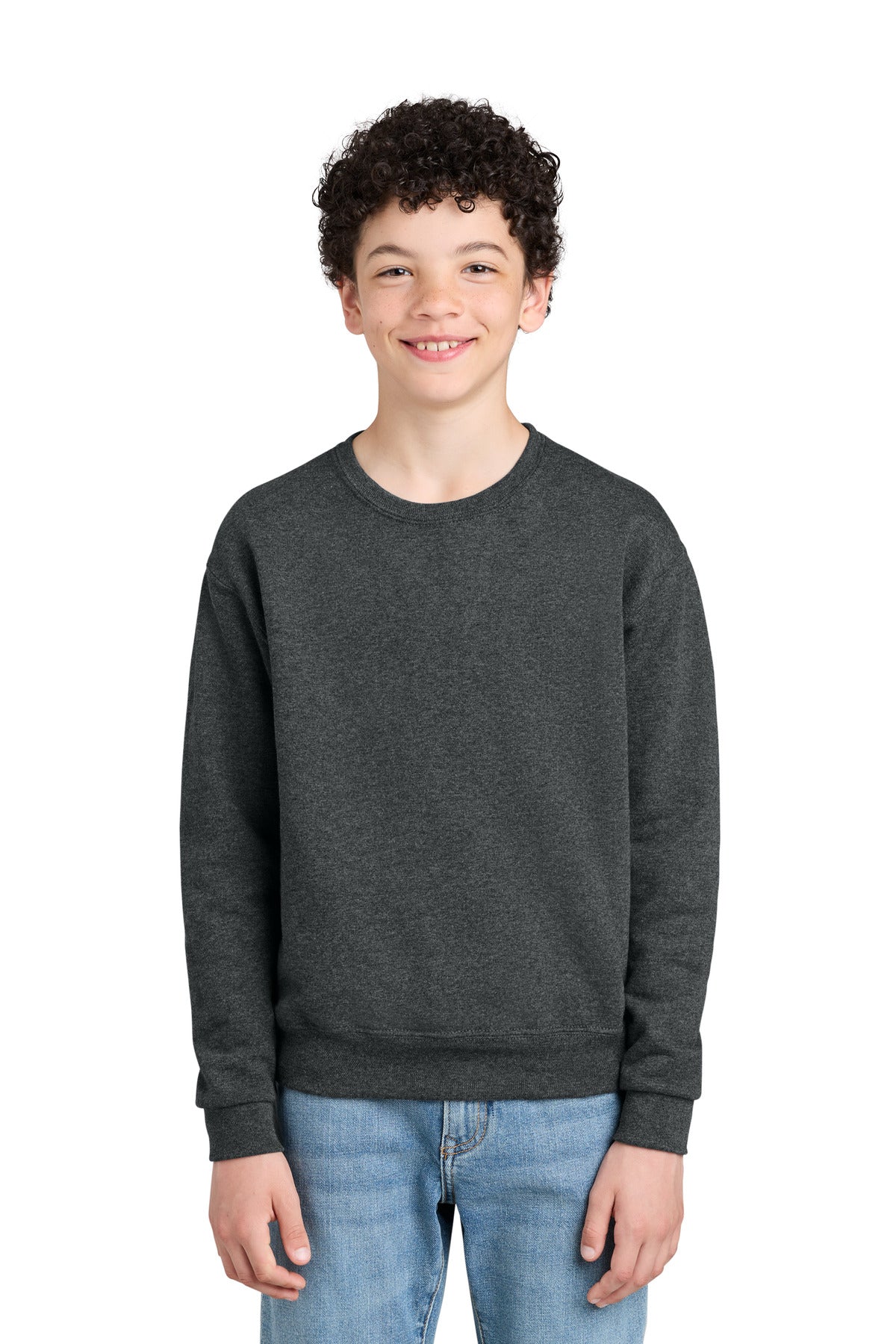 Jerzees - Youth NuBlend Crewneck Sweatshirt.  562B in Black Heather